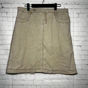 Vintage Y2K GAP Women Tan Corduroy A-Line Mini Skirt Size 8 Gapstretch